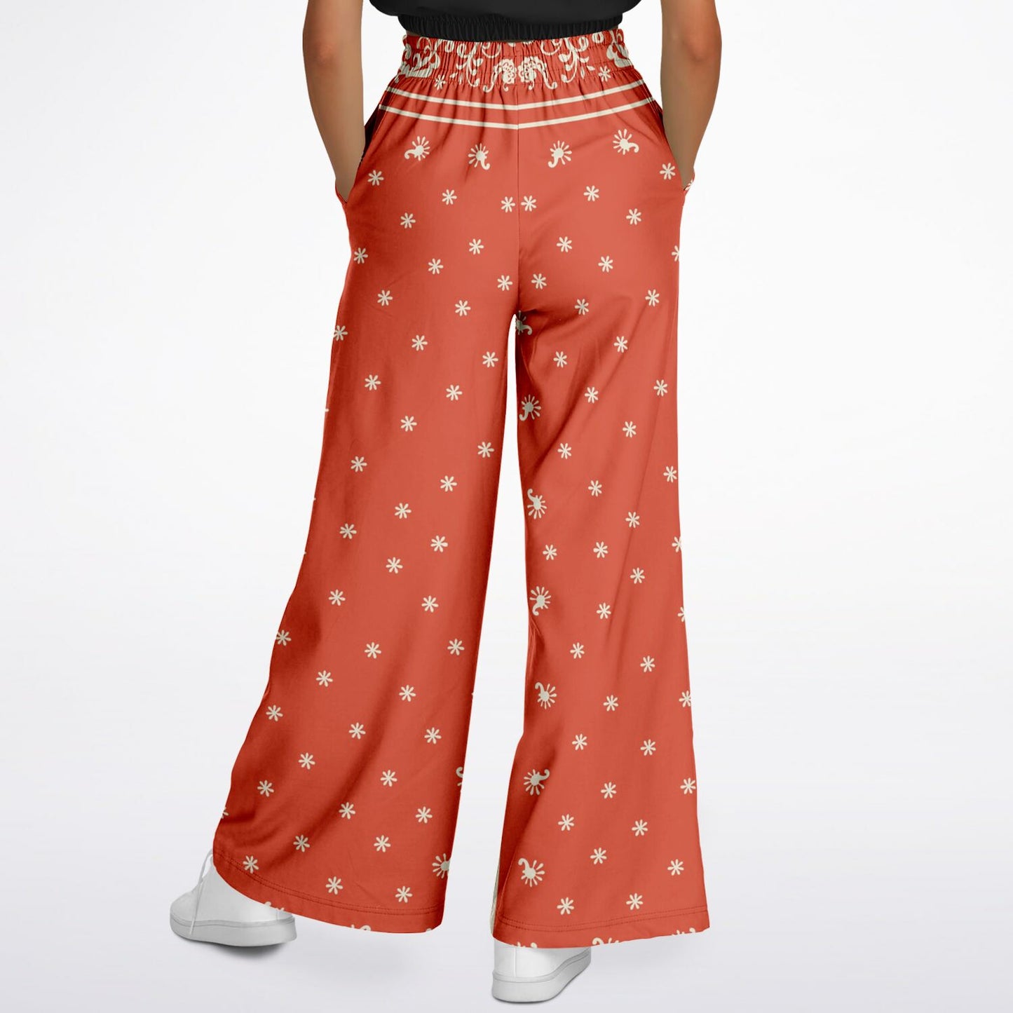 Women's Wide Leg Pants | Red Bandana HD Print