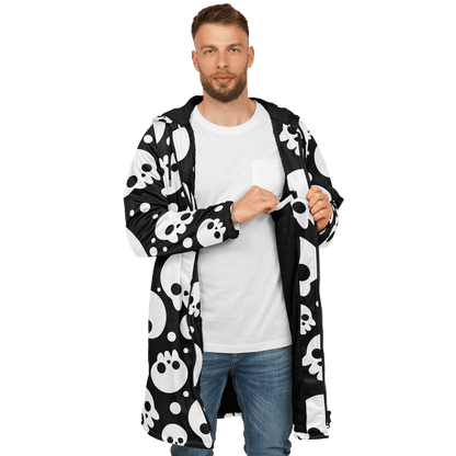 Black & White Skulls Cloak With a Zipper