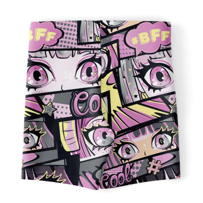 Manga Girl Short Leggings | Light Pink Anime