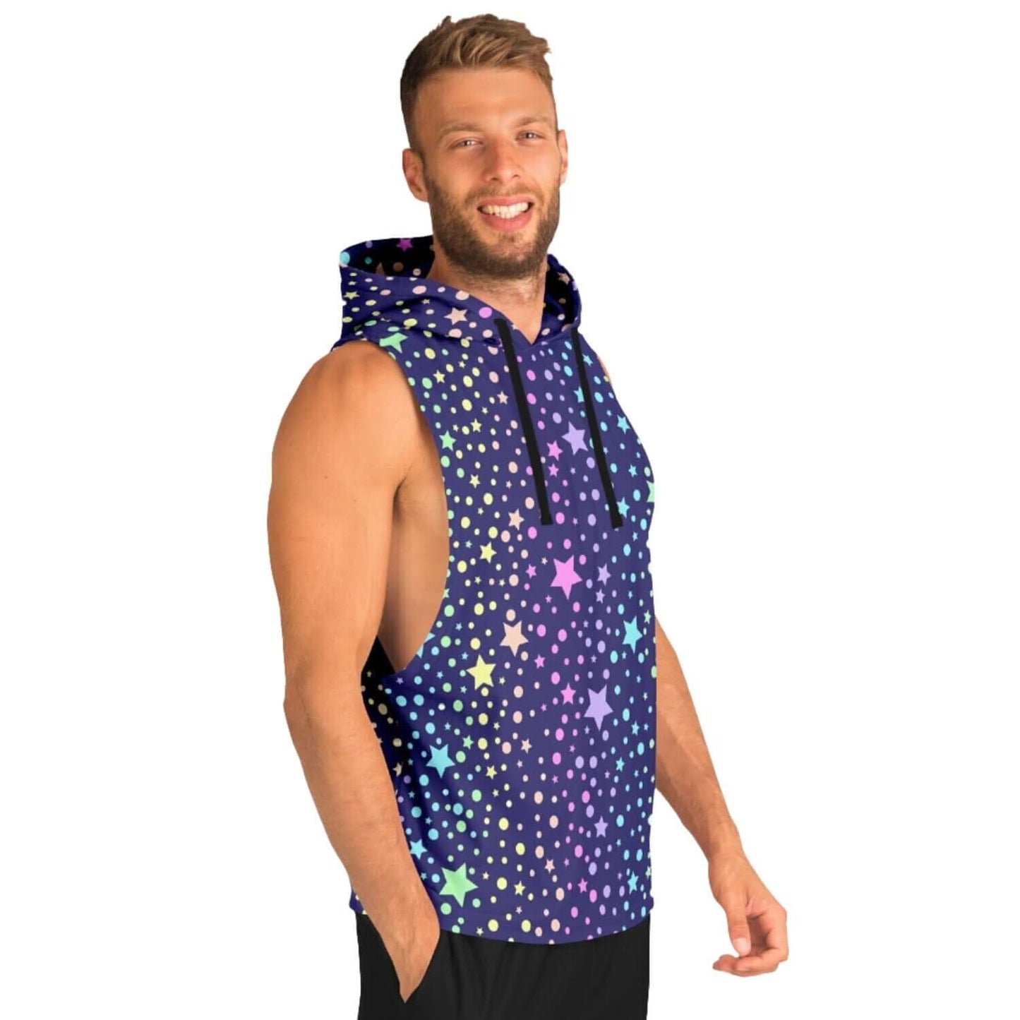 Sleeveless Hoodie | Starry Galaxy in Unicorn Colors