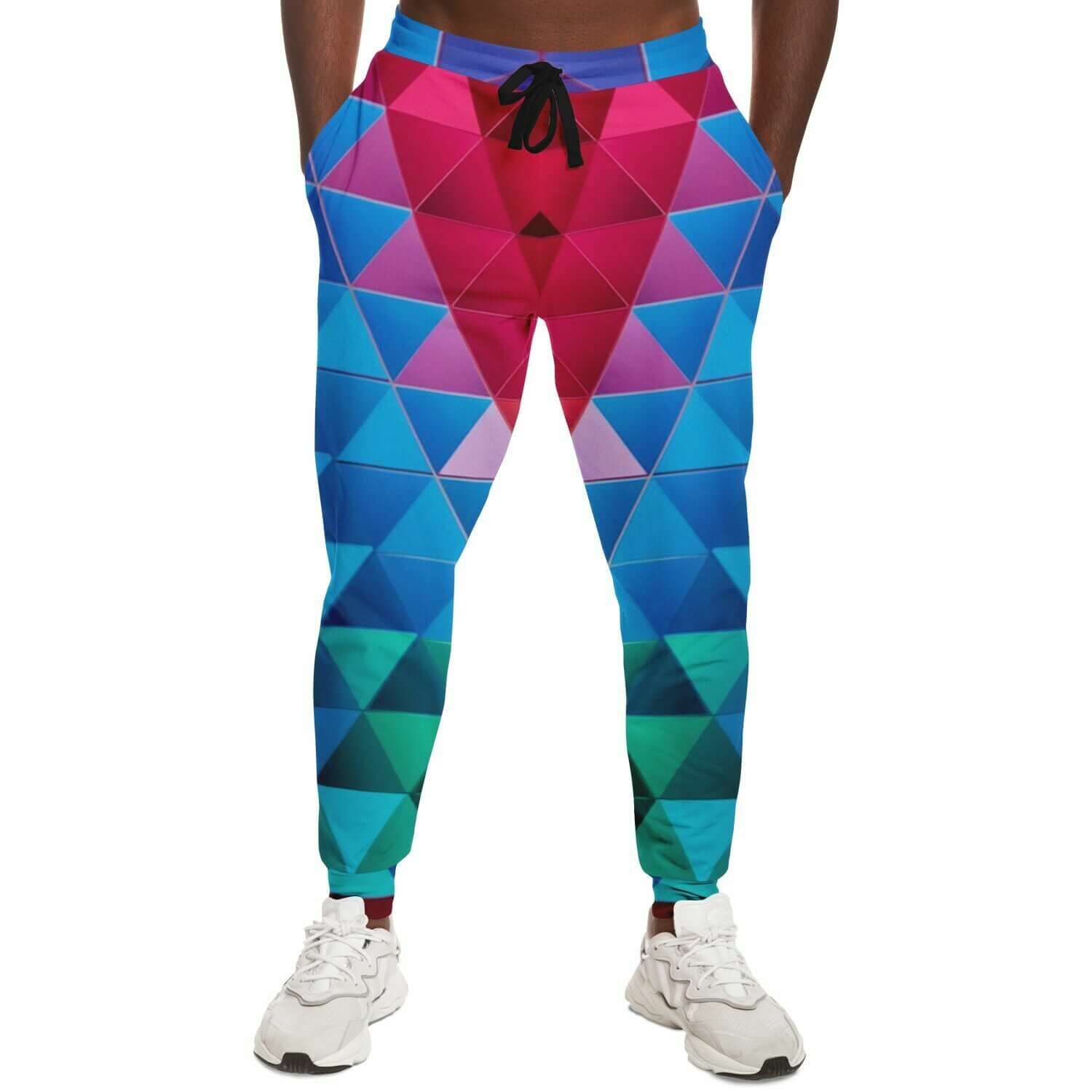 Track Pants For Men | Rainbow Kaleidoscope Triangles
