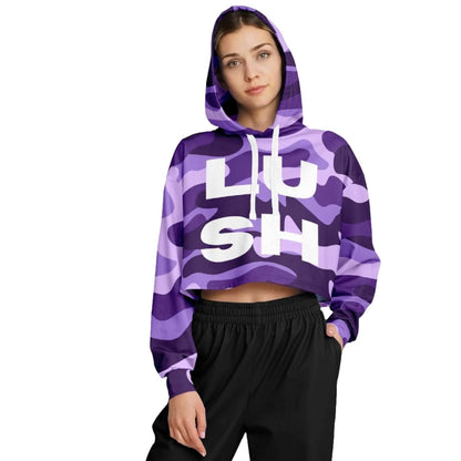 Purple Camo Cropped Hoodie | LUSH