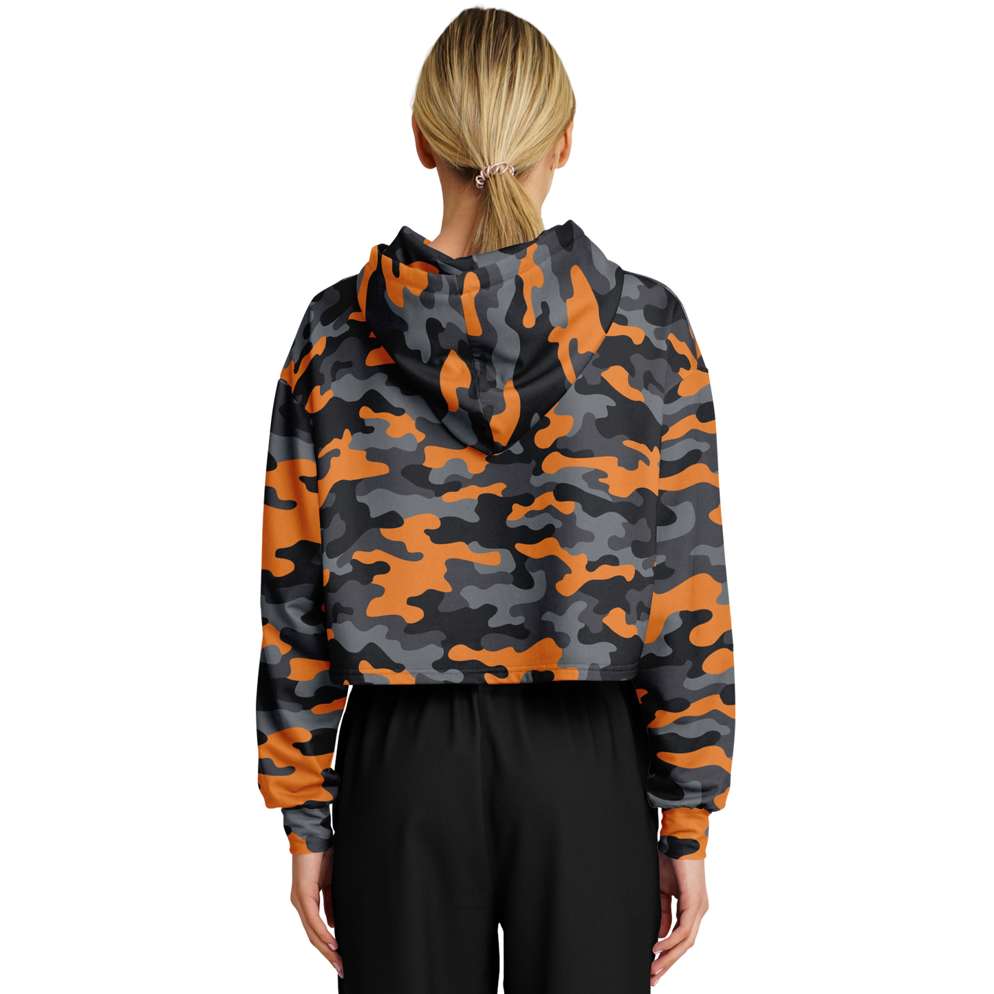 Cropped Hoodie | Military Orange, Gray & Black