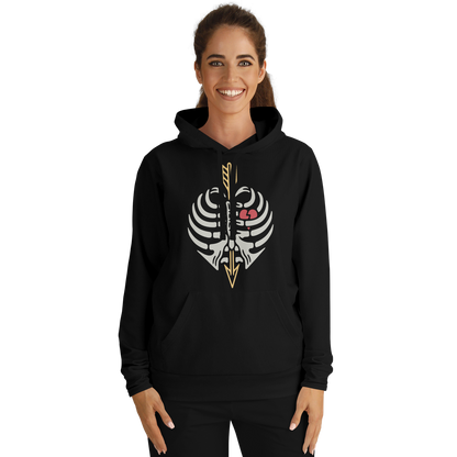 Human Rib Cage Hoodie With a Heart & Arrow