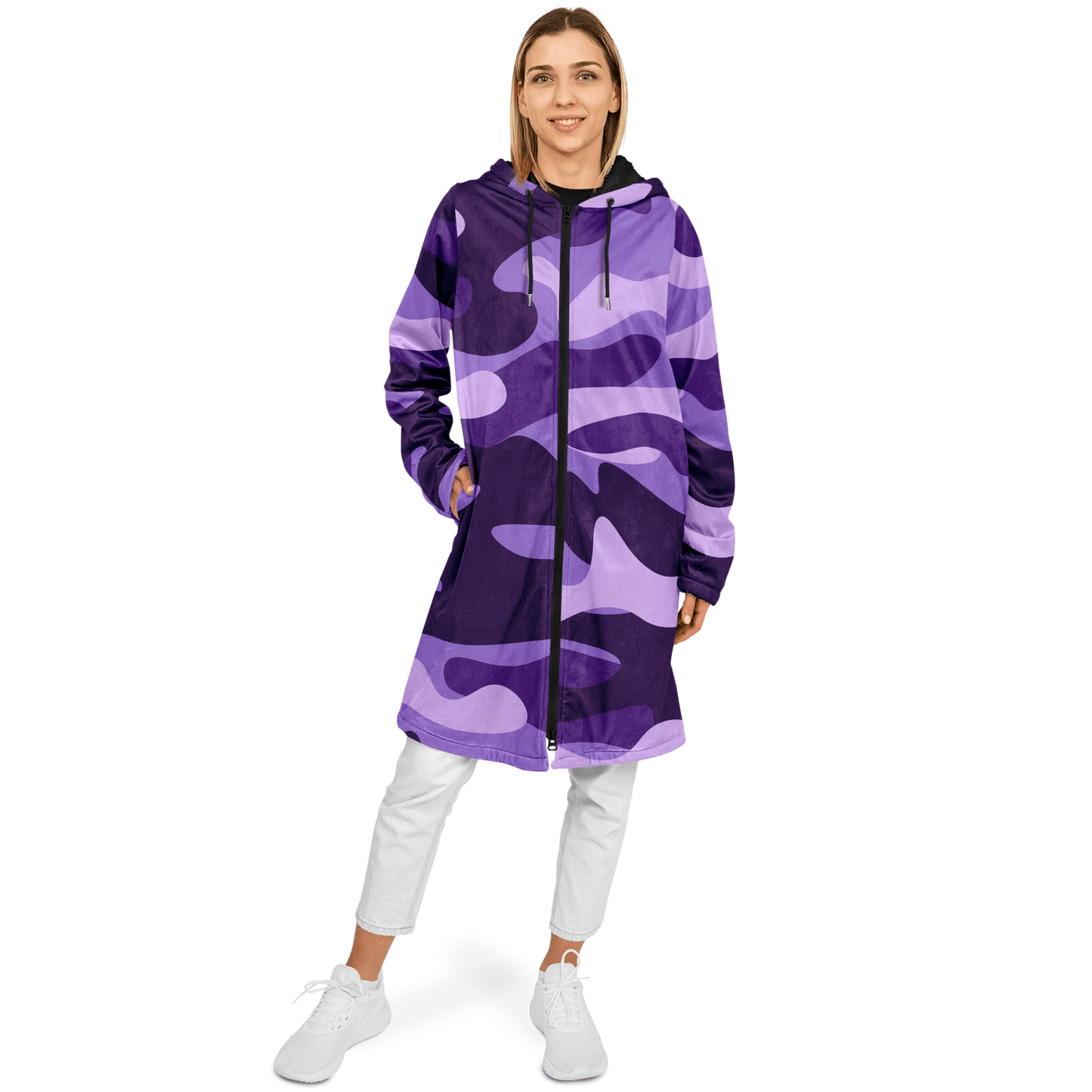 Purple Grape & Mauve Camo Cloak With a Zipper