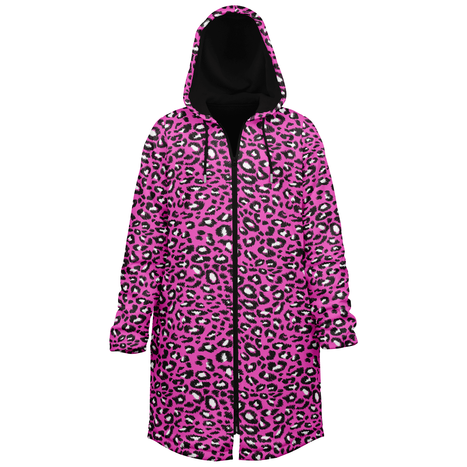 Pink Leopard Cloak With a Zipper