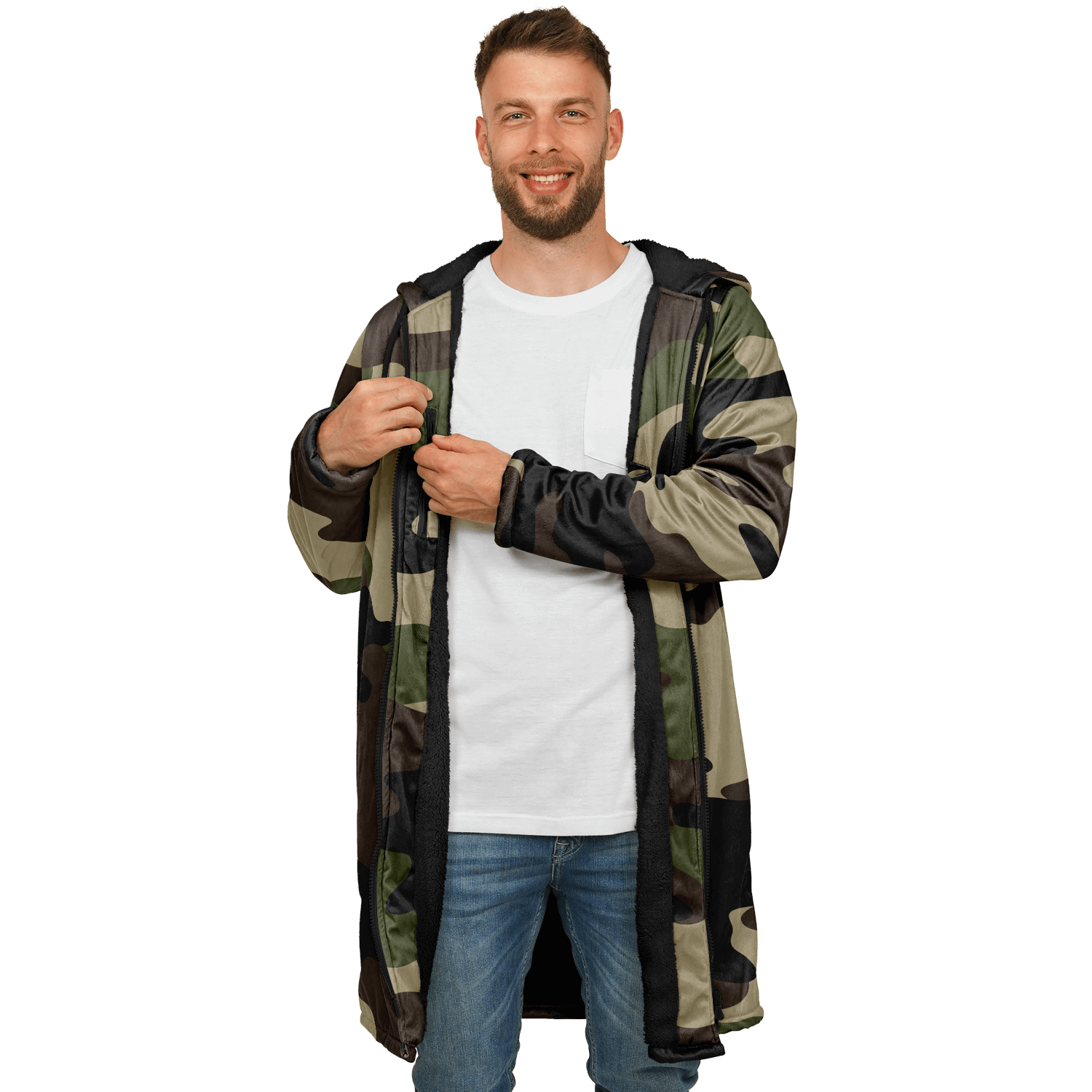 Classic Green Camo Cloak With a Zipper