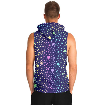 Sleeveless Hoodie | Starry Galaxy in Unicorn Colors