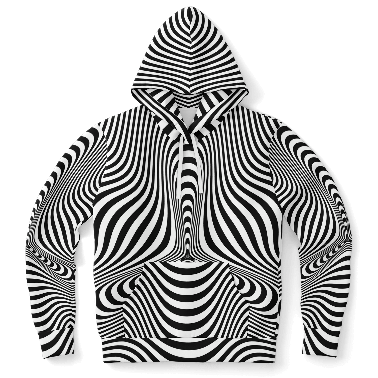 Psychedelic Hoodie | Hypnotic Pattern With Black & White Striped