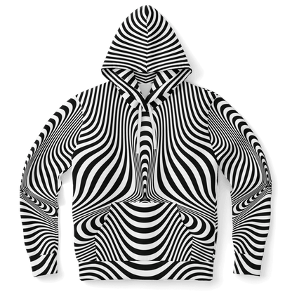 Psychedelic Hoodie | Hypnotic Pattern With Black & White Striped