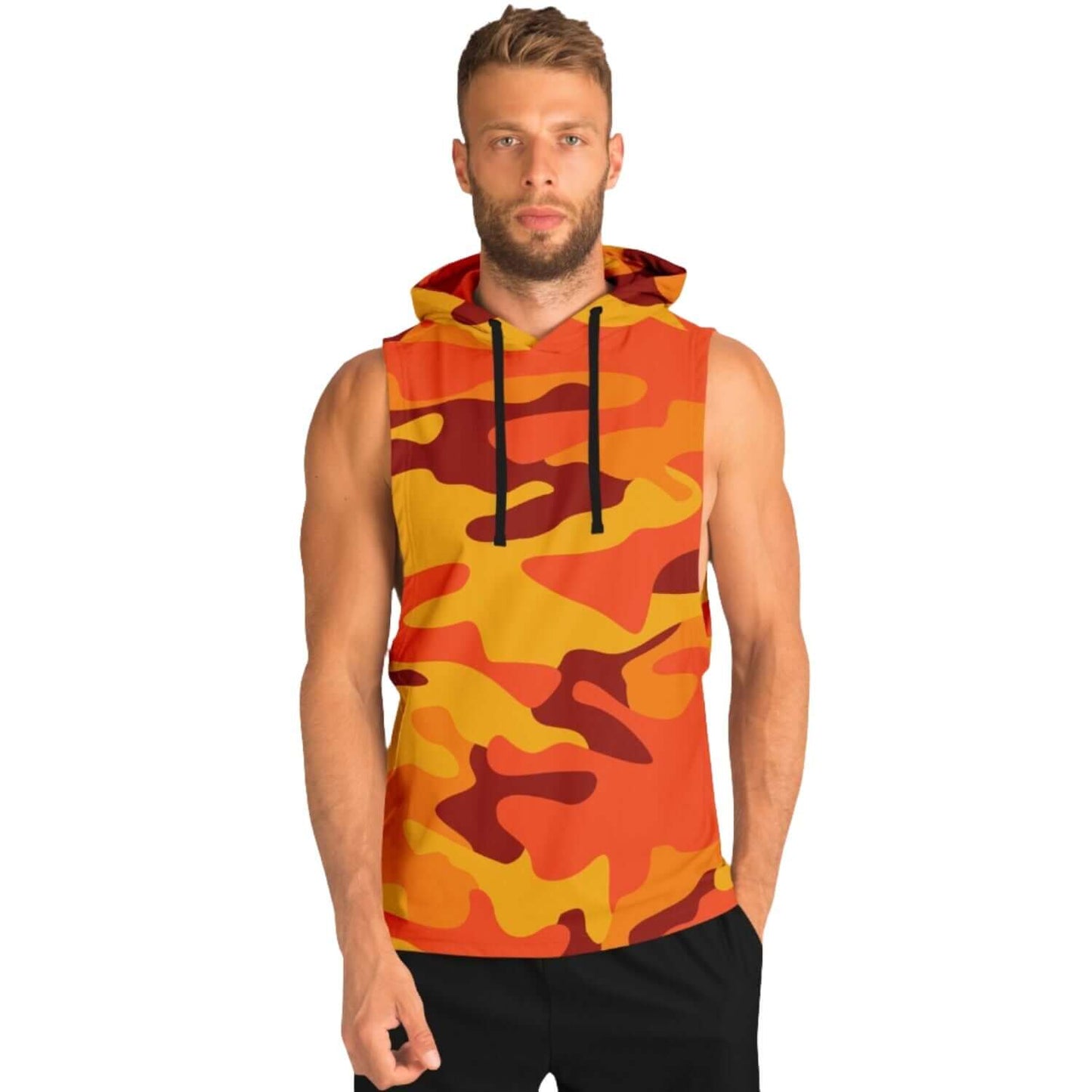 California Orange & Red Berry Camo Sleeveless Hoodie