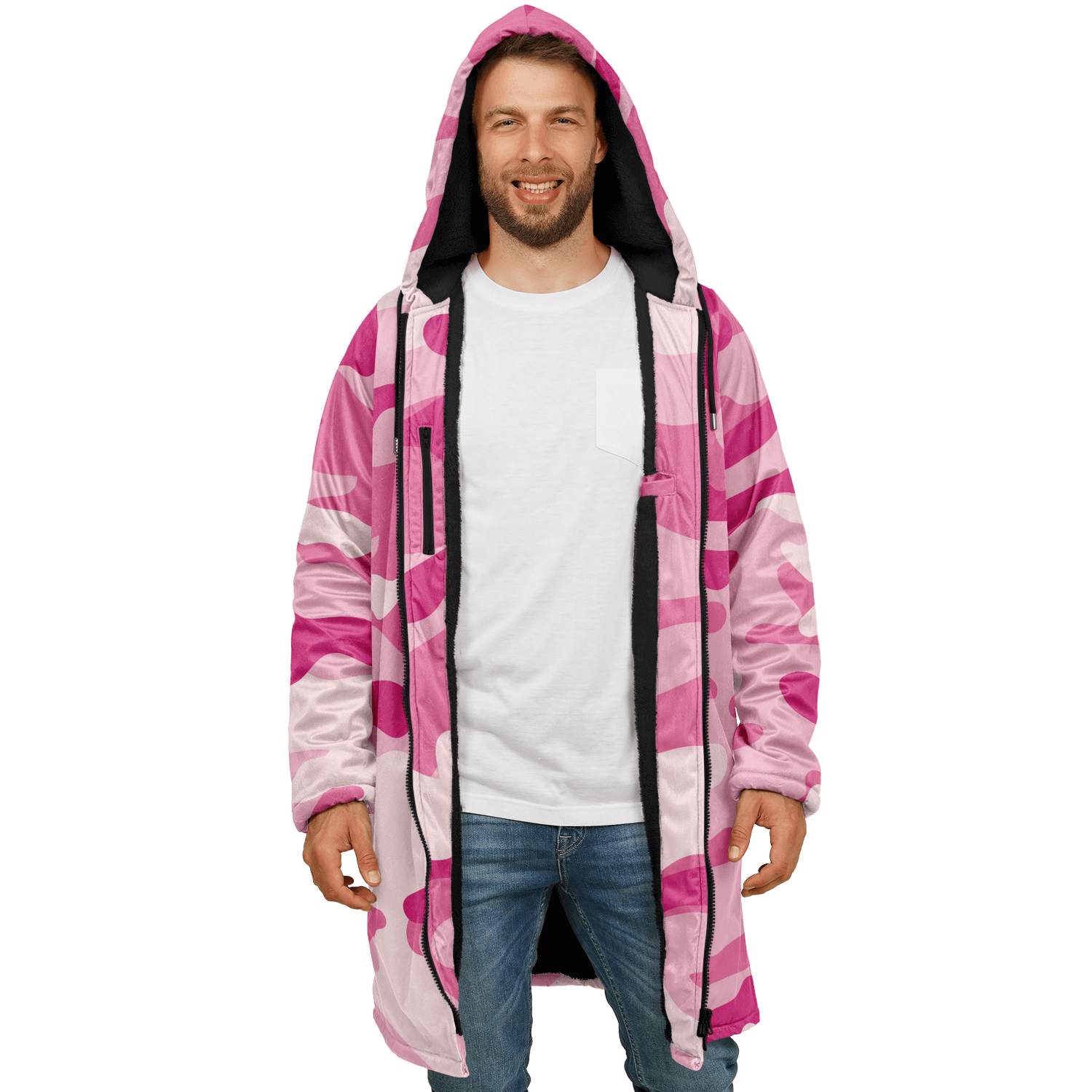 Zippered Lavender Pink Camo Cloak