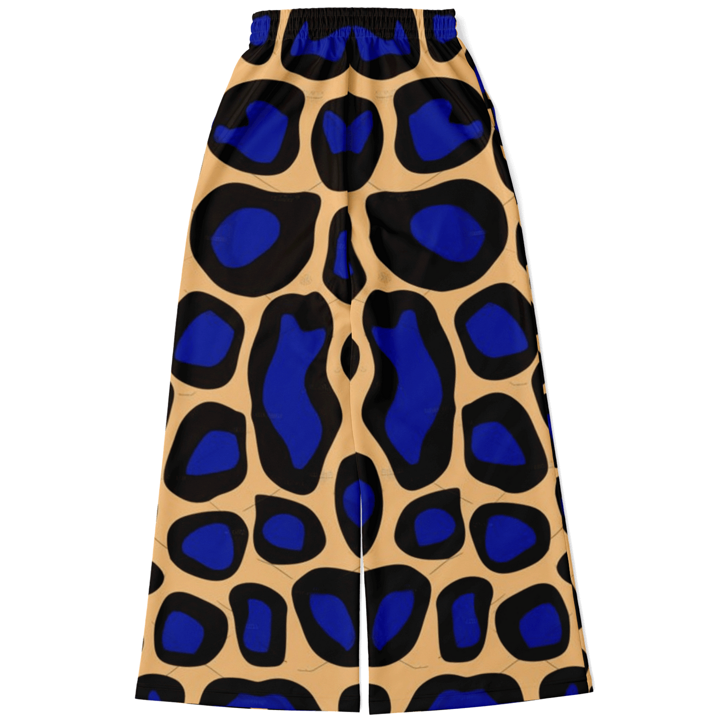 Women's Wide Leg Pants | Leopard Black & Blue