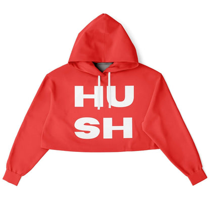 Red HUSH Cropped Hoodie