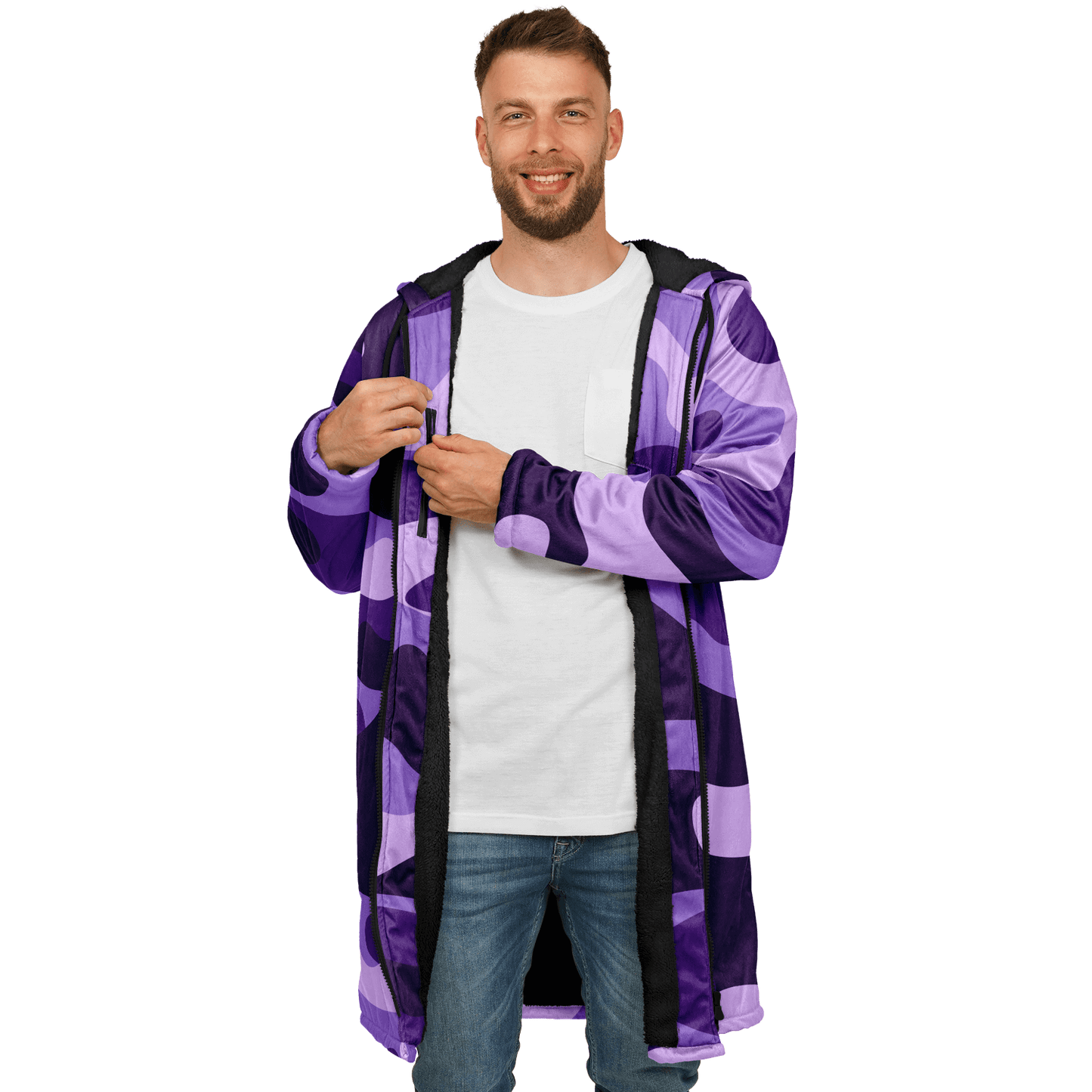 Purple Grape & Mauve Camo Cloak With a Zipper