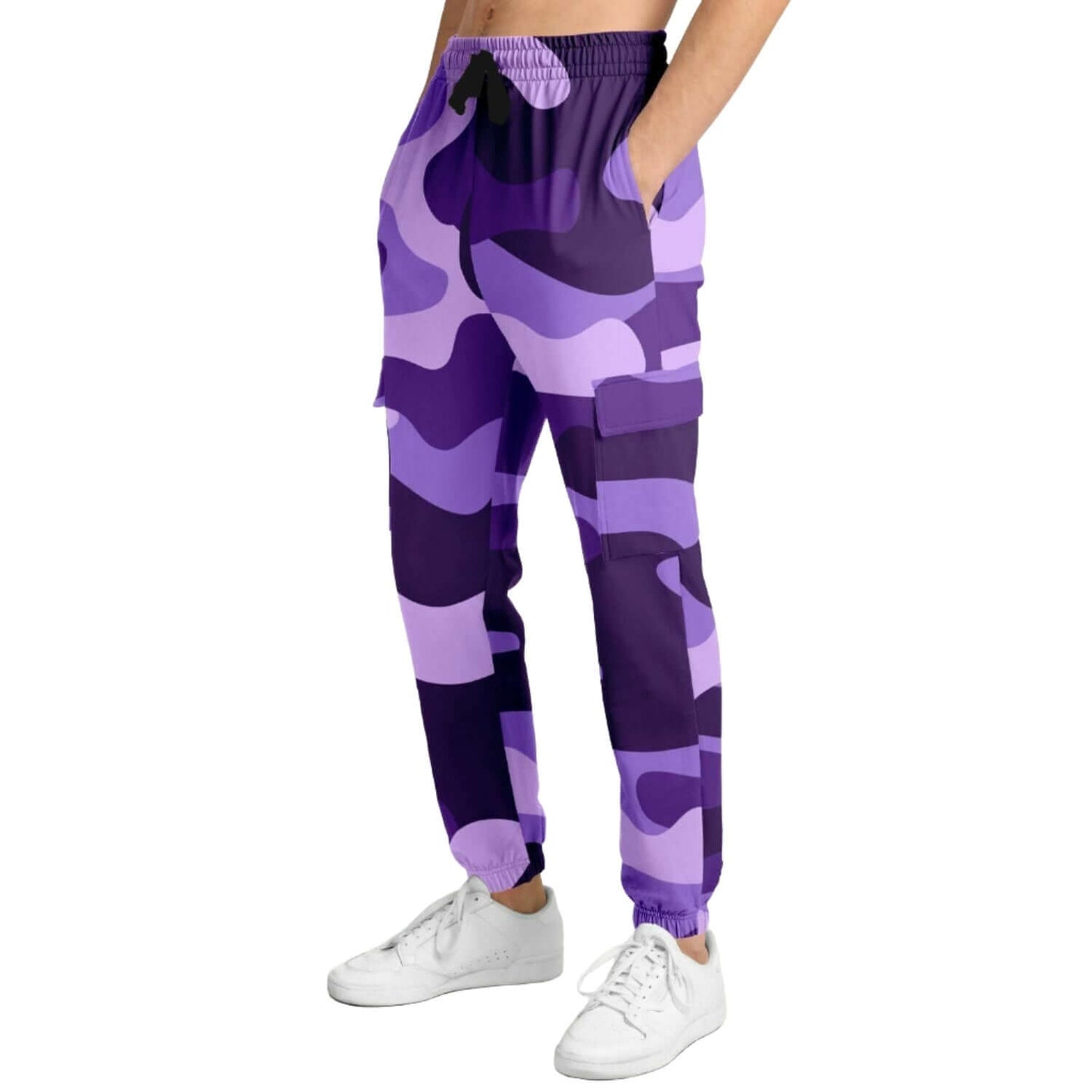 Purple Grape & Mauve Camouflage Cargo Sweatpants