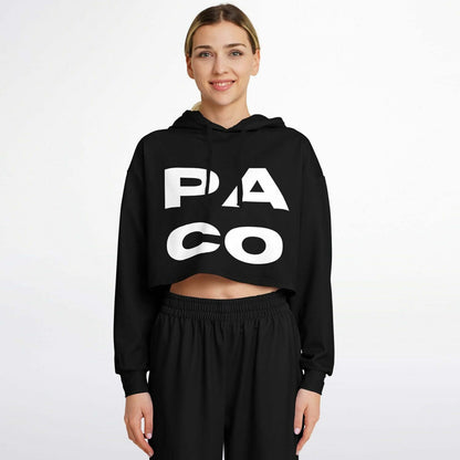 Black PACO Cropped Hoodie