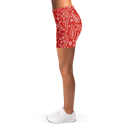 Red Bandana Legging Shorts | HD print