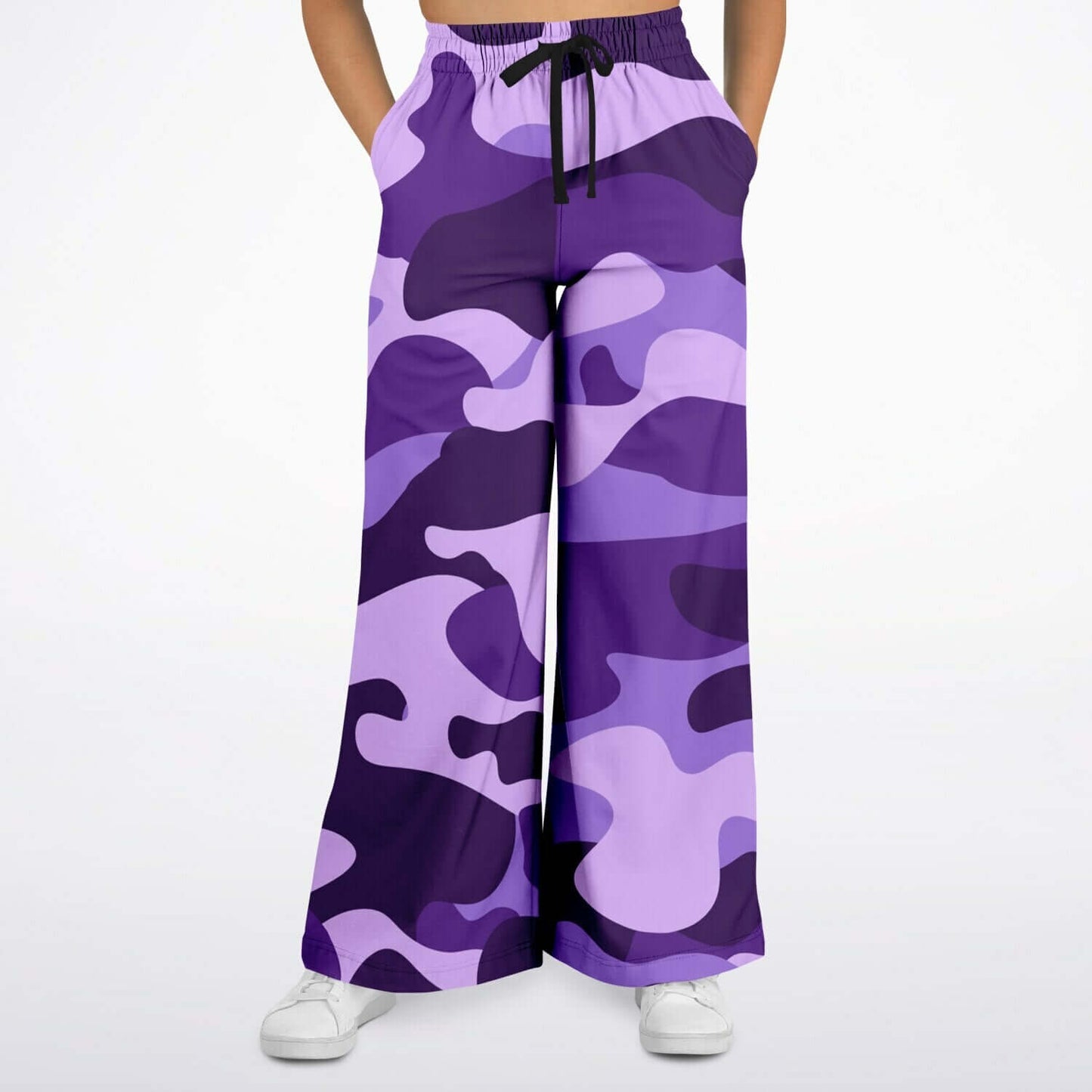 Camo Wide Leg Pants For Women | Purple Grape & Mauve