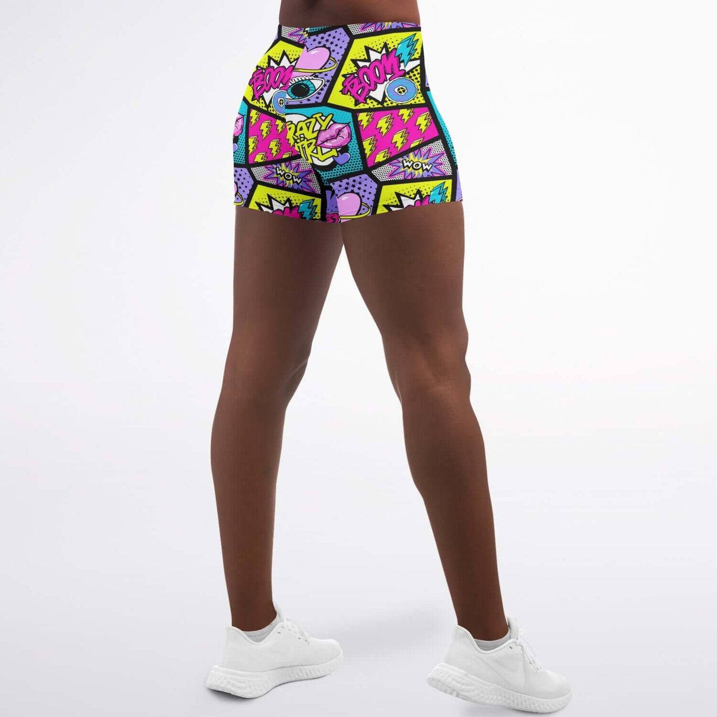 Short Leggings | Pink Blue Yellow Pop Art