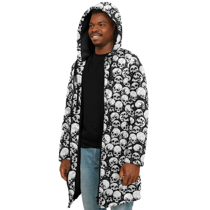 Skulls Zipper Cloak | Black & White