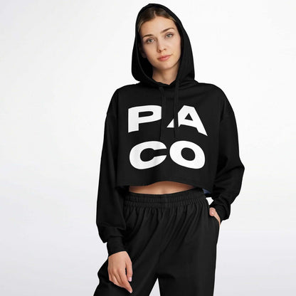 Black PACO Cropped Hoodie