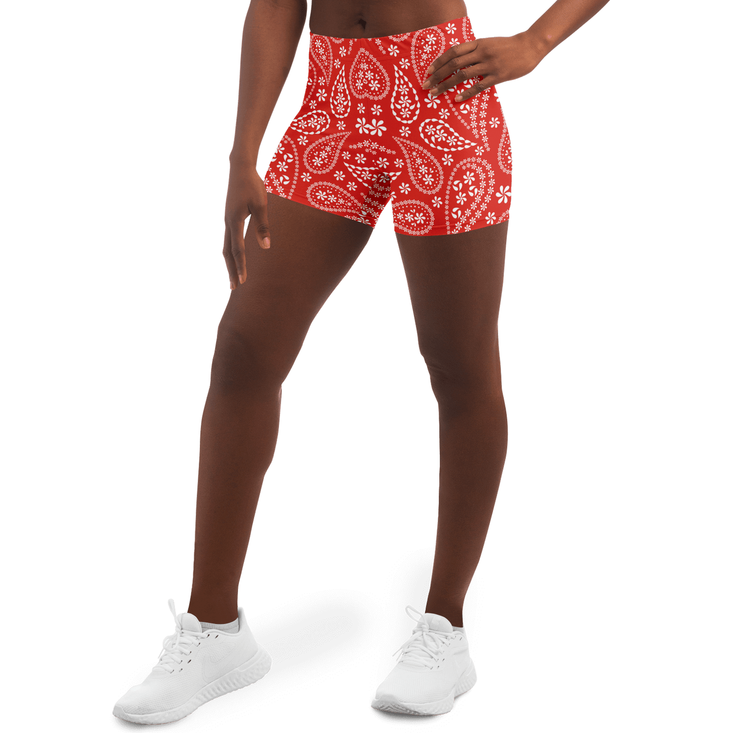 Red Bandana Legging Shorts | HD print