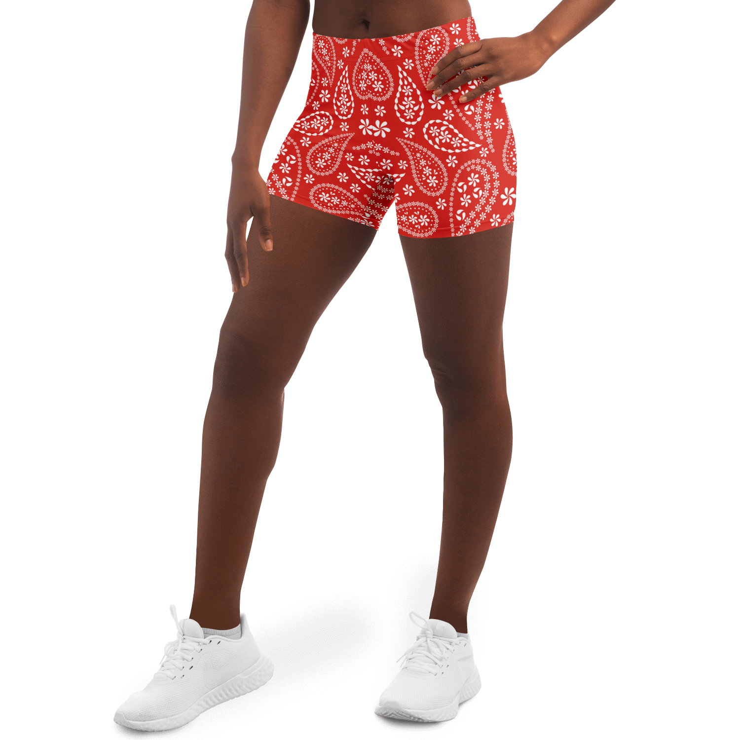 Red Bandana Legging Shorts | HD print