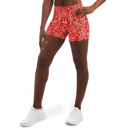 Red Bandana Legging Shorts | HD print