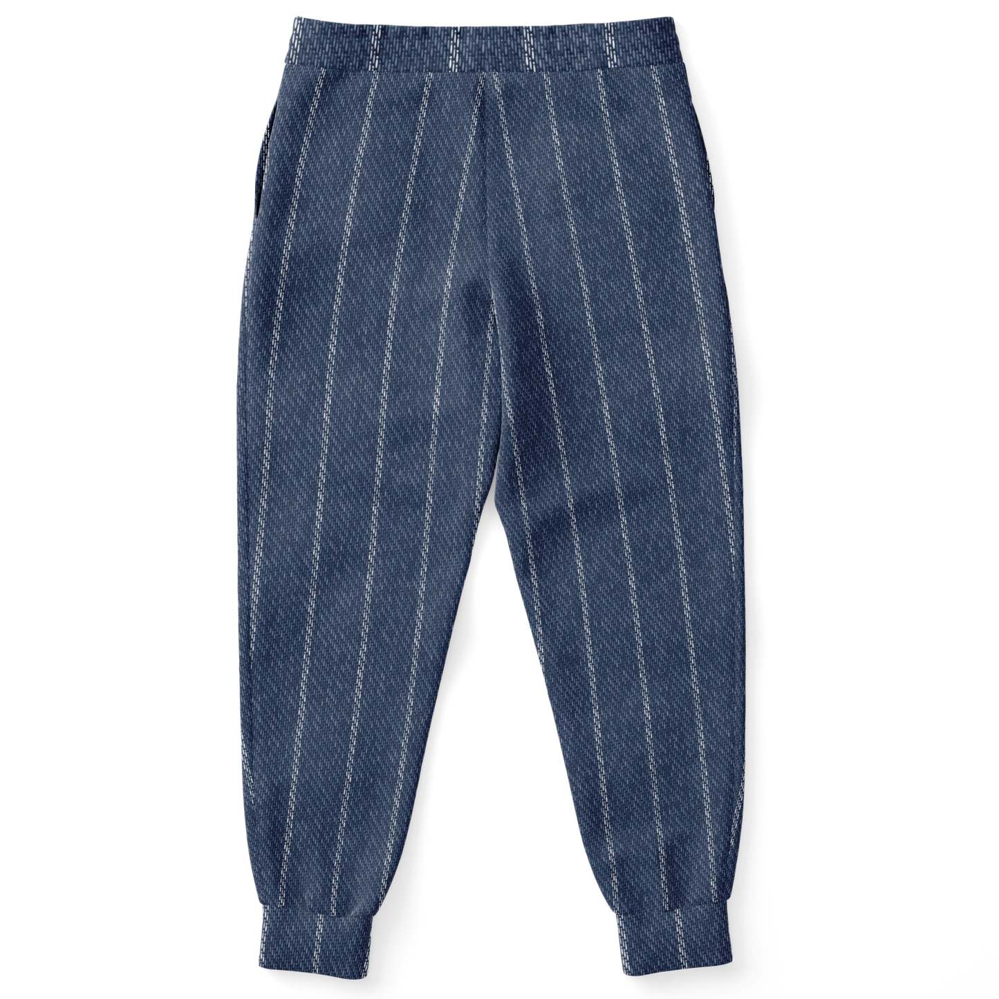 Denim Joggers | Indigo Blue | Pinstriped Fabric Texture