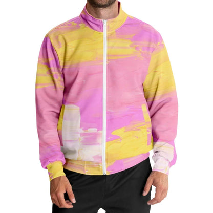 Pink & Yellow Abstract Track Jacket | HD Print