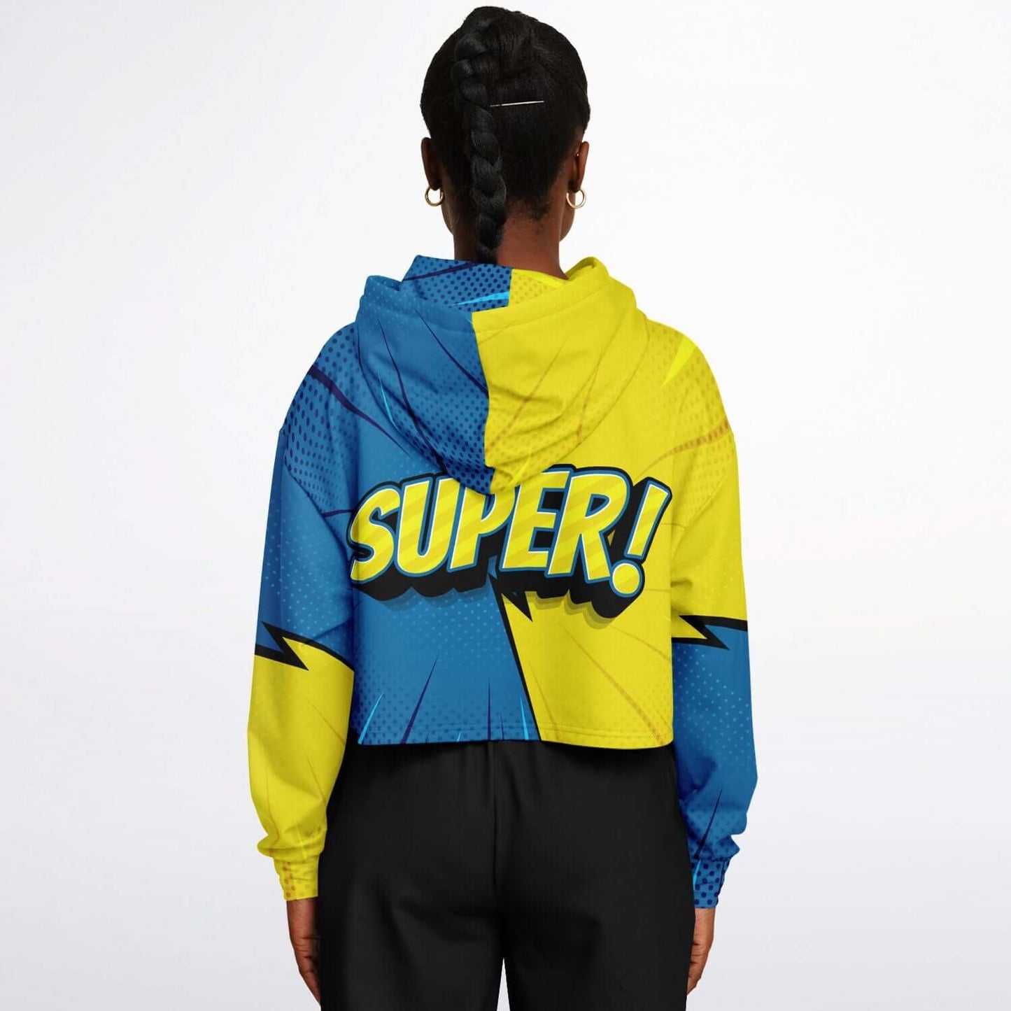 SUPER! Pop Art Cropped Hoodie