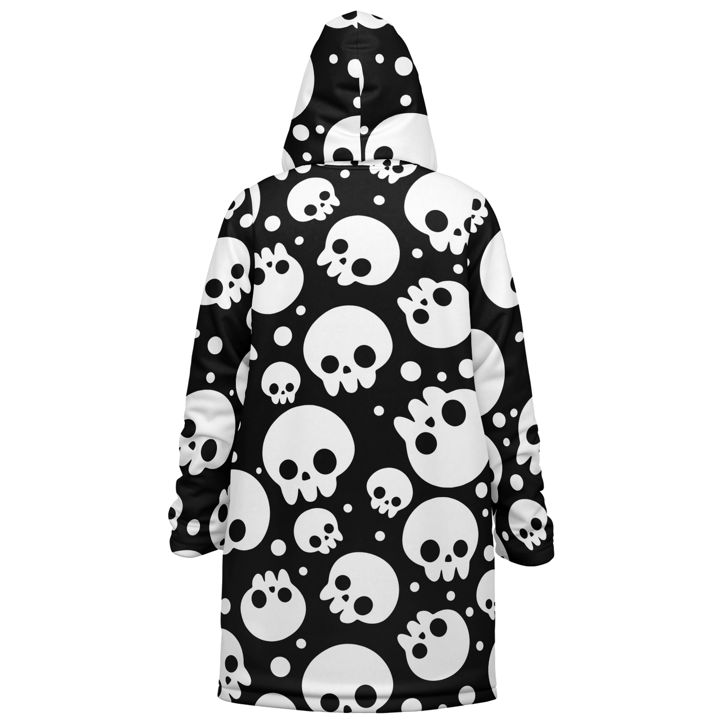 Black & White Skulls Cloak With a Zipper