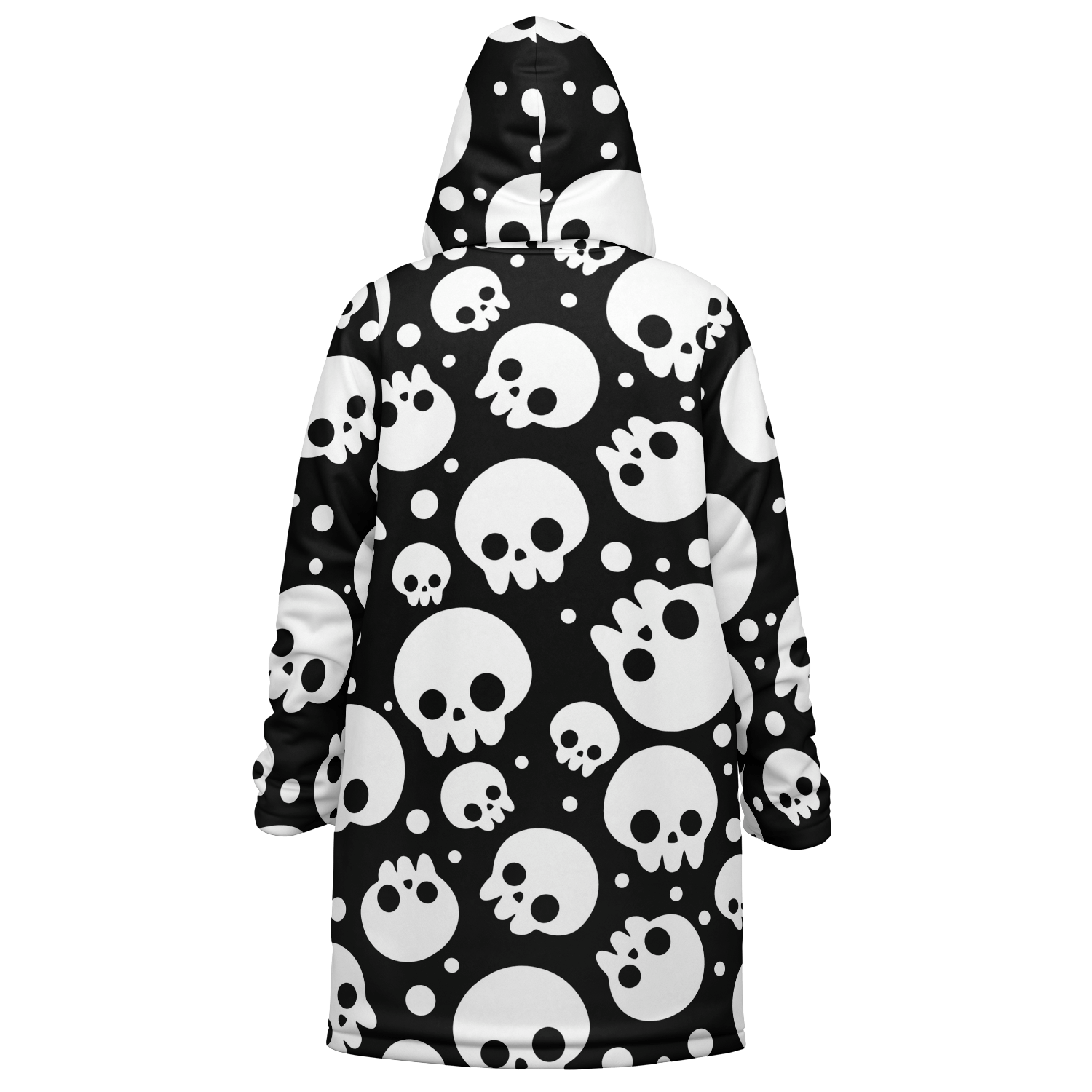 Black & White Skulls Cloak With a Zipper