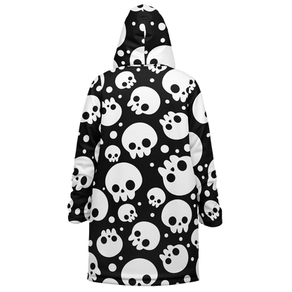 Black & White Skulls Cloak With a Zipper