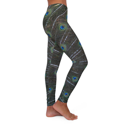 Spandex Leggings | Peacock Magic - Ribooa