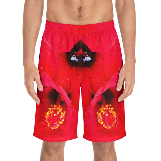 Board Shorts | Red flowers - Ribooa