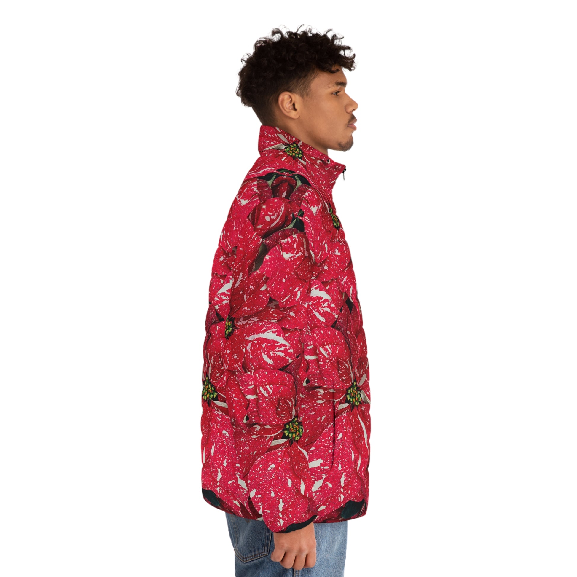 Puffer Jacket | Red Zebra Flowers