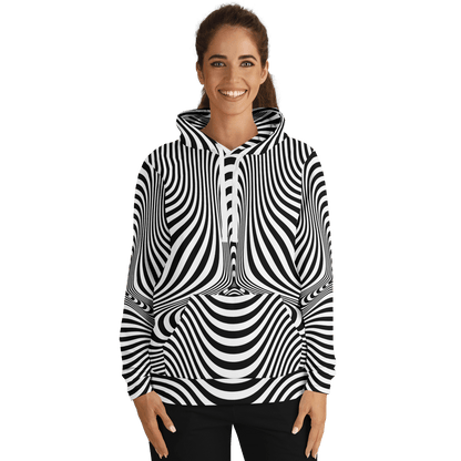 Psychedelic Hoodie | Hypnotic Pattern With Black & White Striped