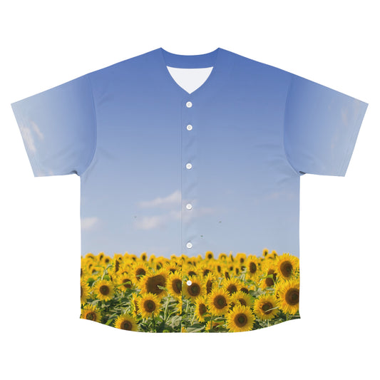 Camiseta de béisbol | Campo de girasoles