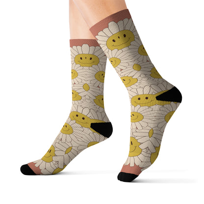 Sublimation Socks | Smiling Flowers - Ribooa