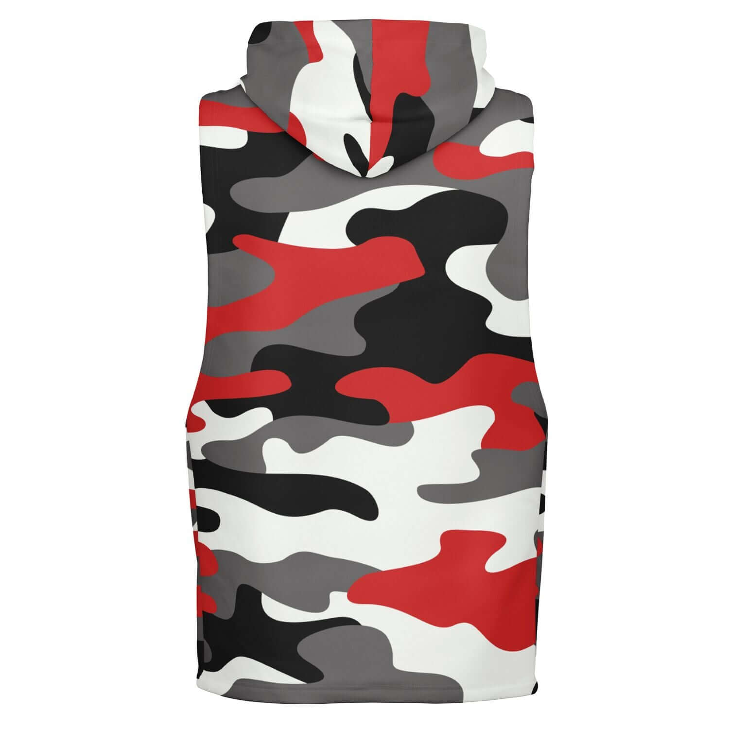 Red Black & White Camo Sleeveless Hoodie