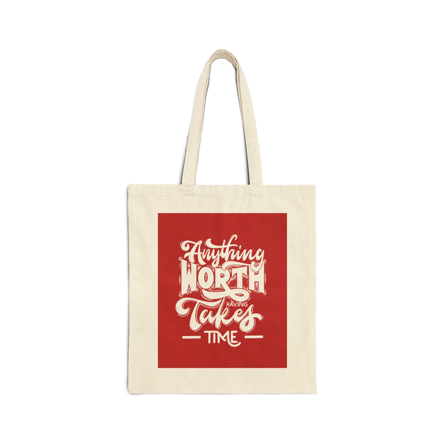 Cotton Canvas Tote Bag | Worth Red - Ribooa