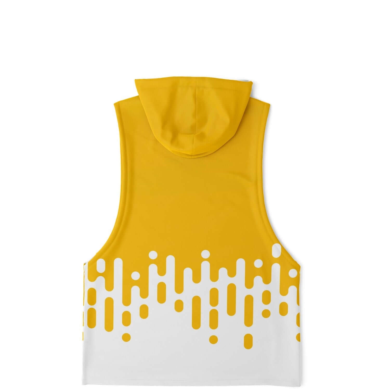 Sleeveless Hoodie | Yellow Mustard White Transition