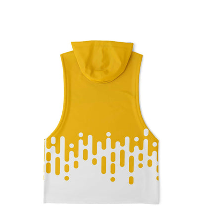 Sleeveless Hoodie | Yellow Mustard White Transition