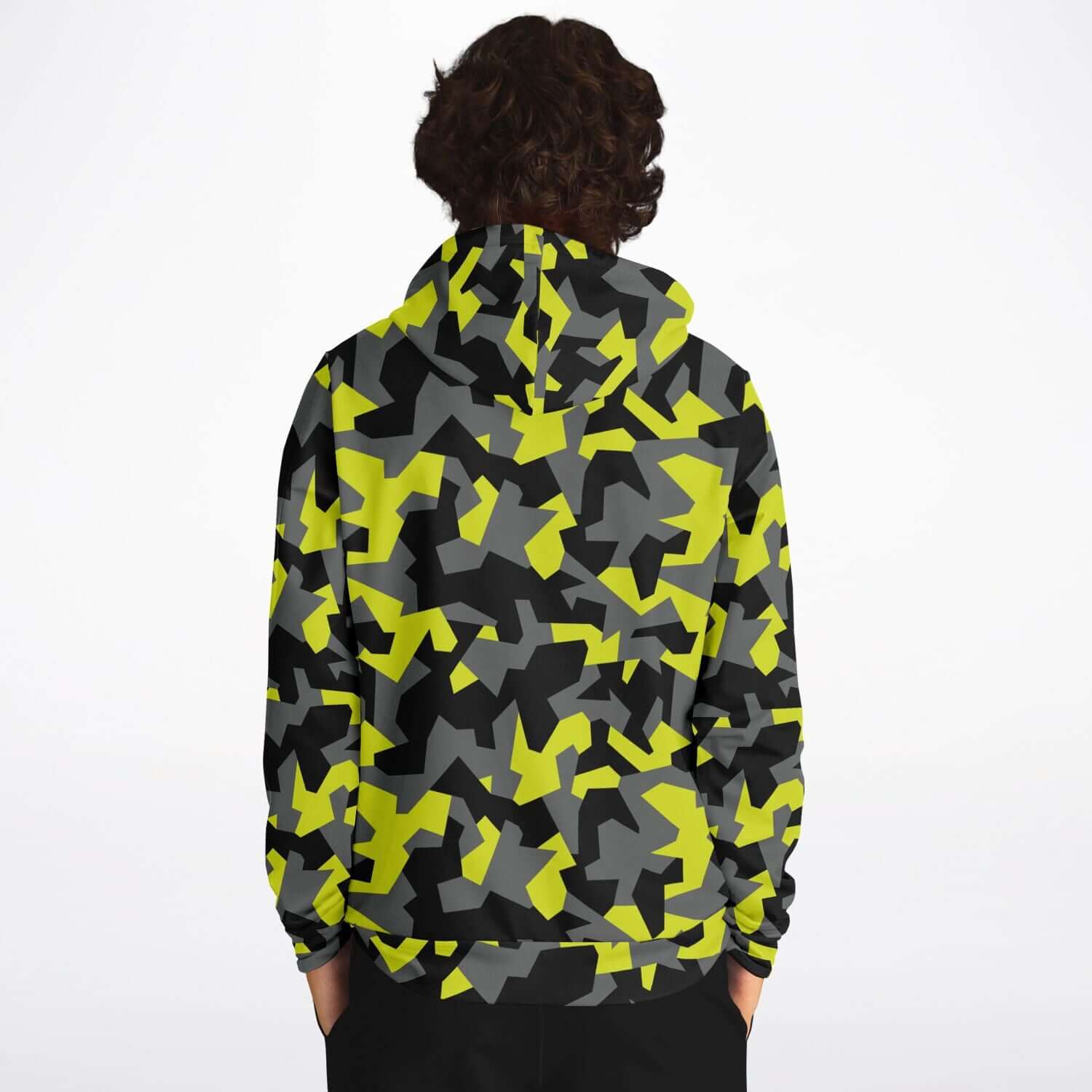 Geometric Camo Hoodie | Black & Yellow