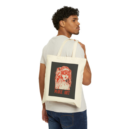 Cotton Canvas Tote Bag | Make Art - Ribooa