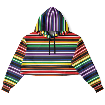 Cropped Hoodie | Rainbow Horizontal Stripes