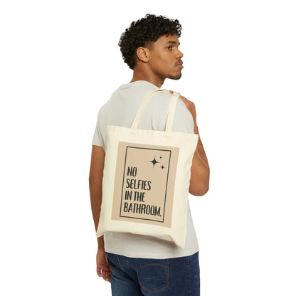 Cotton Canvas Tote Bag | No Selfies - Ribooa