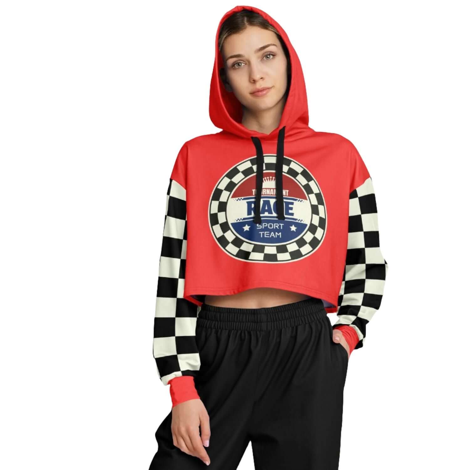 Red Cropped Hoodie | The Race